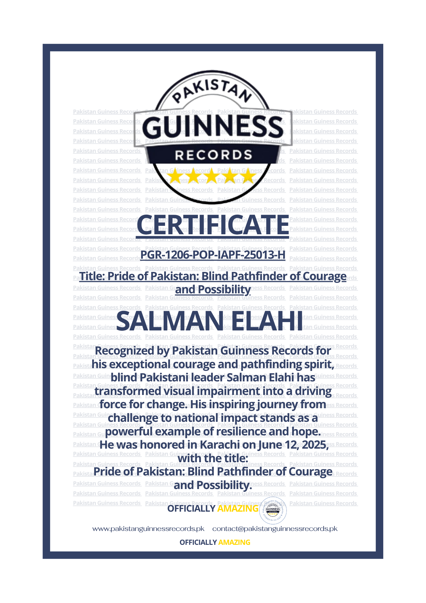 Salman Elahi Certification no 01